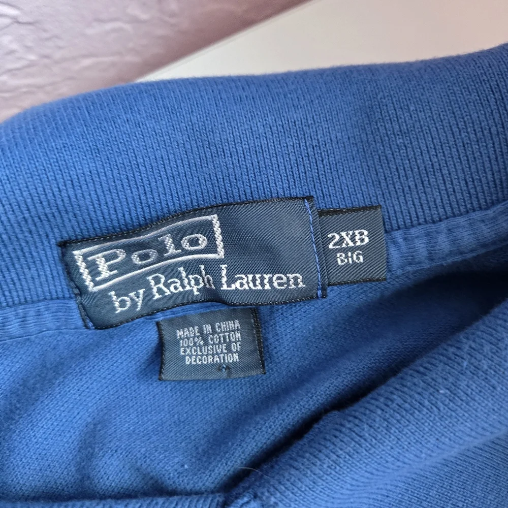 Polo Ralph Lauren Polo Shirt 2XB Big And Tall‎ Blue Golf Office Weekend Travel